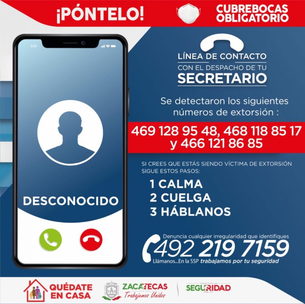 SSP alerta sobre modalidad de extorsión telefónica a nombre de falsos ...