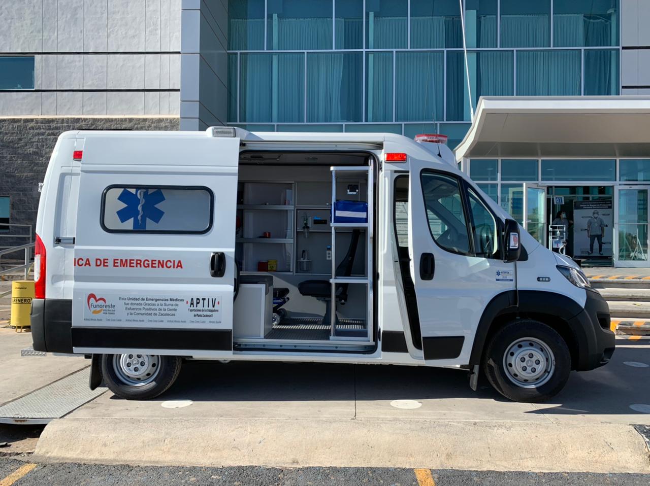 Aptiv Zacatecas I dona ambulancia 2021 a Protección Civil Estatal.